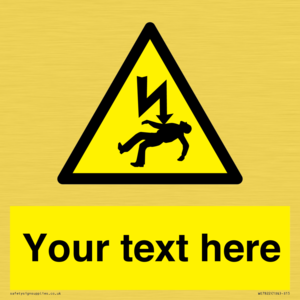 Custom Warning danger of death by electrocution